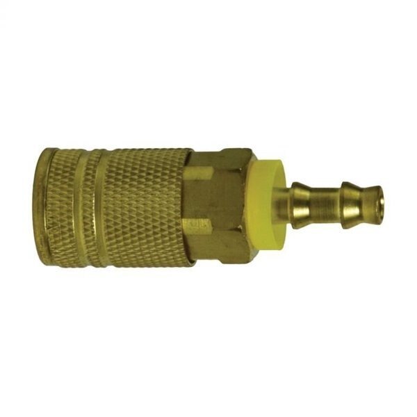 Hose ID Coupler, Industrial Interchange, 14 Nominal, PushOn x Tube, 250 psi, 4 to 176 deg F, Bra, Midland Metal, Mfr#: 28565